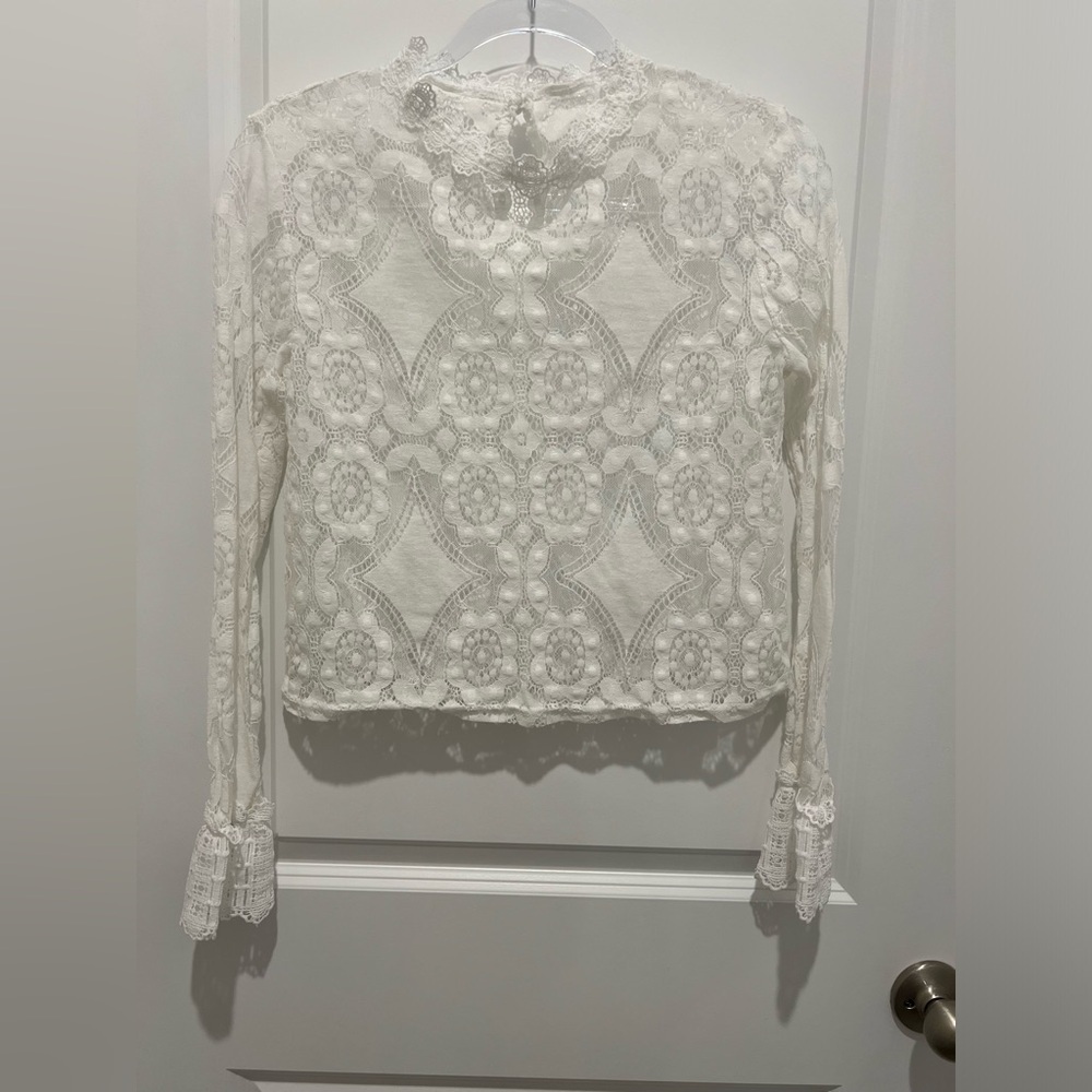 Francesca White Lace Top Elegant Never Worn